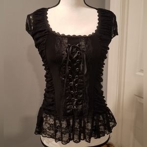 💥NEW LIST. NWOT. BLACK MISS MIMA SUPER HOT CORSET TOP. SIZE LARGE.